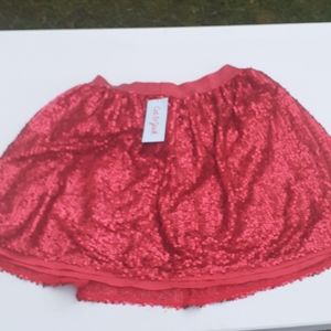 Cat  & Jack  sequins Girls red skirt